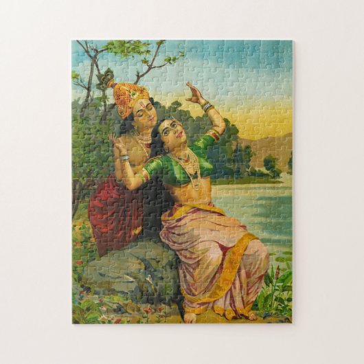 Radha Bilas door Raja Ravi Varma Legpuzzel (Verticaal)