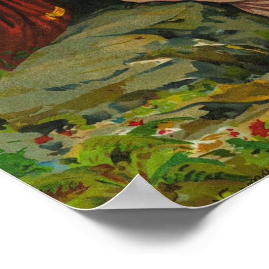 Radha Bilas door Raja Ravi Varma Poster (Hoek)