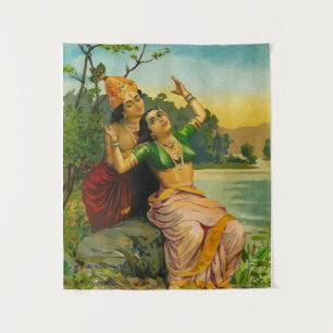 Radha Bilas door Raja Ravi Varma Wandkleed