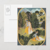 Radha en Krishna die in een bosje lopen Briefkaart (Voorkant / Achterkant)