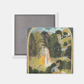 Radha en Krishna die in een grove lopen Magneet (Voorkant / Achterkant)