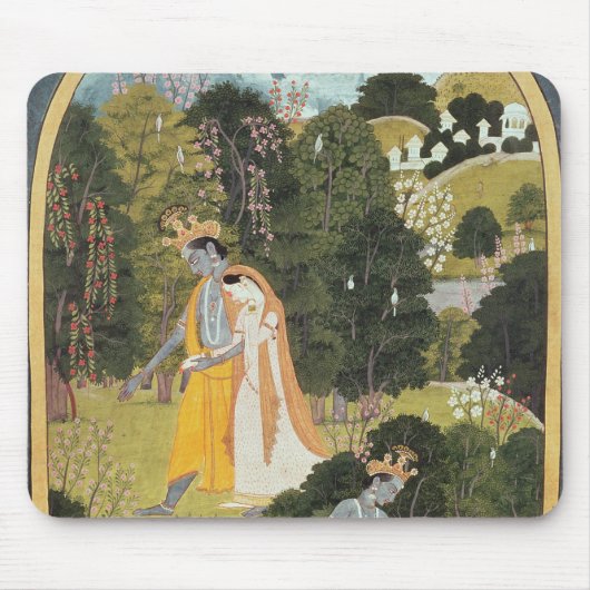 Radha en Krishna die in een grove lopen Muismat (Voorkant)