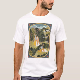 Radha en Krishna die in een grove lopen T-shirt
