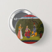 Radha en Krishna in discussie Ronde Button 5,7 Cm (Voorkant /achterkant)