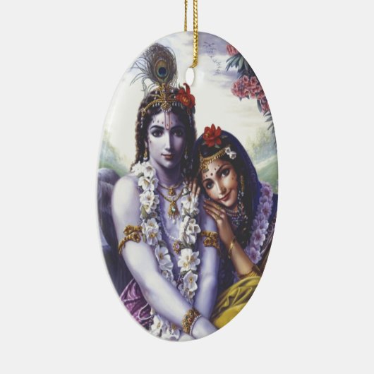 Radha en Krishna Keramisch Ornament (Rechts)