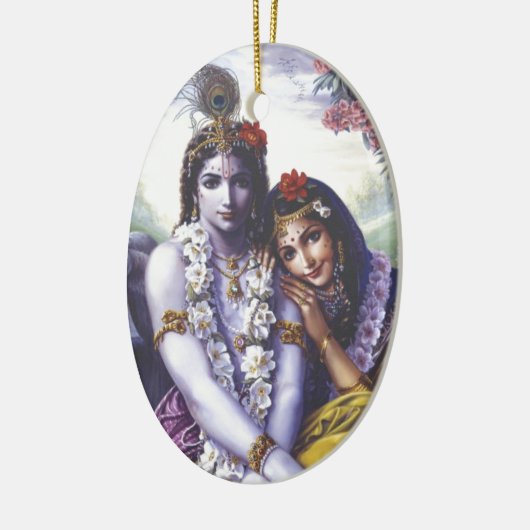 Radha en Krishna Keramisch Ornament (Links)