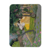 Radha en Krishna omhelzen in een bloeiende golf Magneet (Verticaal)