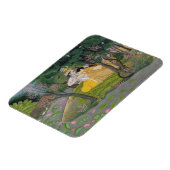 Radha en Krishna omhelzen in een bloeiende golf Magneet (Linkerzijde)