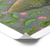 Radha en Krishna omhelzen in een bloeiende golf Poster (Hoek)