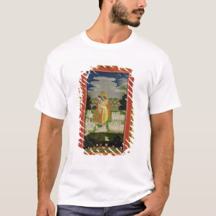 Radha en Krishna omhelzen in een geïdealiseerd lan T-shirt