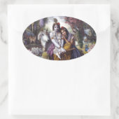 Radha en Krishna Ovale Sticker (Tas)