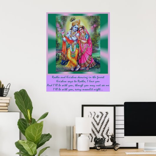 Radha en Krishna Poster (Thuiskantoor)