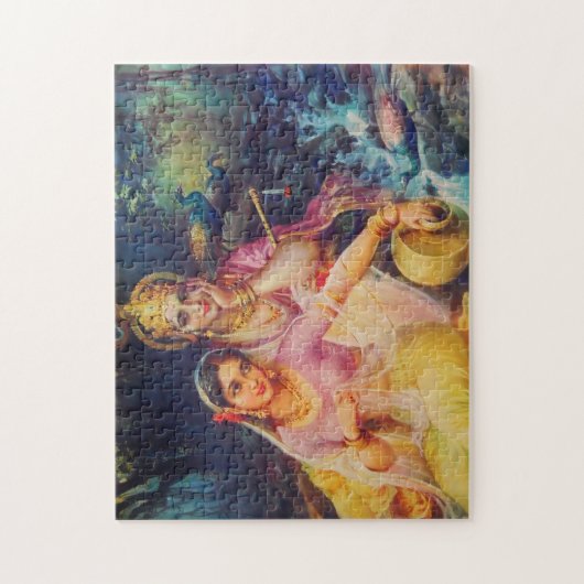 Radha en Krishna puzzle Legpuzzel (Verticaal)