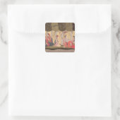 Radha en Krishna zitten in een grove, Kulu Vierkante Sticker (Tas)