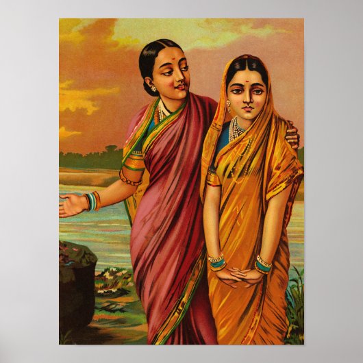 Radha, godin van liefde door Raja Ravi Varma Poster (Voorkant)