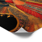 Radha Godin van Liefde & Mededogen Zwart Rood Goud Poster (Hoek)