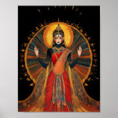 Radha Godin van Liefde & Mededogen Zwart Rood Goud Poster (Voorkant)