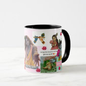 Radha Krishna Aesthetic Collage Mug – Soft Pastel  Mok (Voorkant rechts)