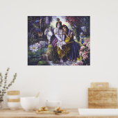 Radha Krishna All-Attractive Couple canvas Poster (Keuken)