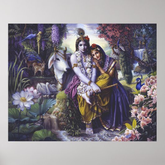 Radha Krishna All-Attractive Couple canvas Poster (Voorkant)