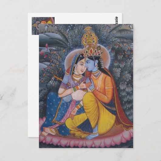 Radha Krishna Briefkaart (Voorkant / Achterkant)