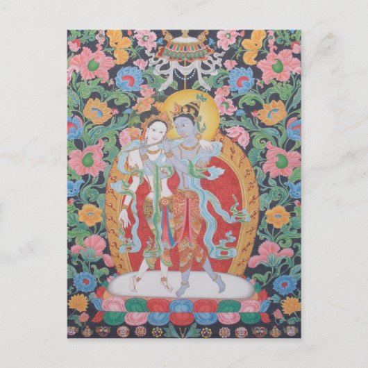 Radha-Krishna Briefkaart A (Voorkant)