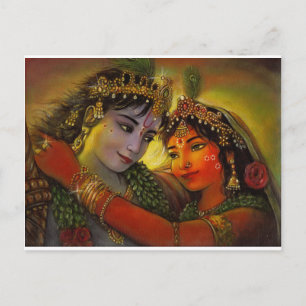 RADHA KRISHNA CLASSIC PAINTING BRIEFKAART