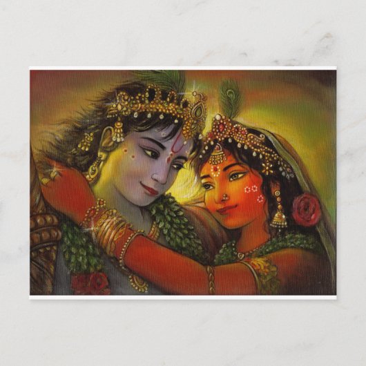 RADHA KRISHNA CLASSIC PAINTING BRIEFKAART (Voorkant)