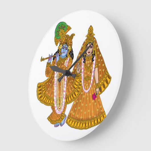 Radha Krishna Clock Grote Klok (Hoek)