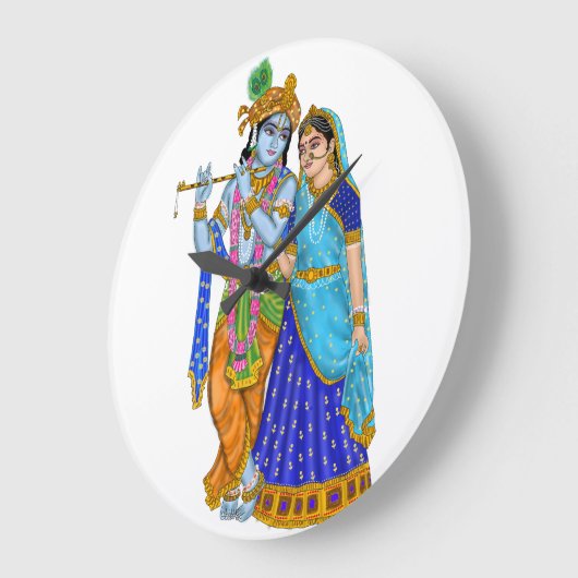 Radha Krishna Clock Grote Klok (Hoek)