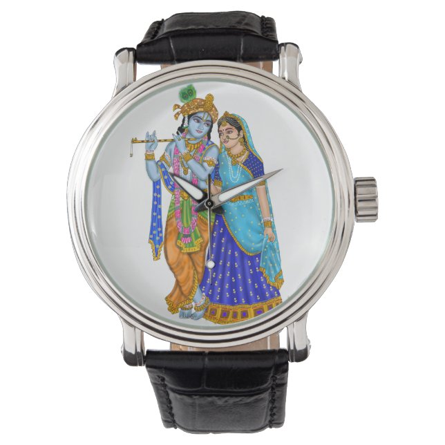 Radha Krishna Clock Horloge (Voorkant)