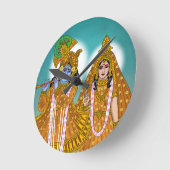 Radha Krishna Clock Ronde Klok (Hoek)