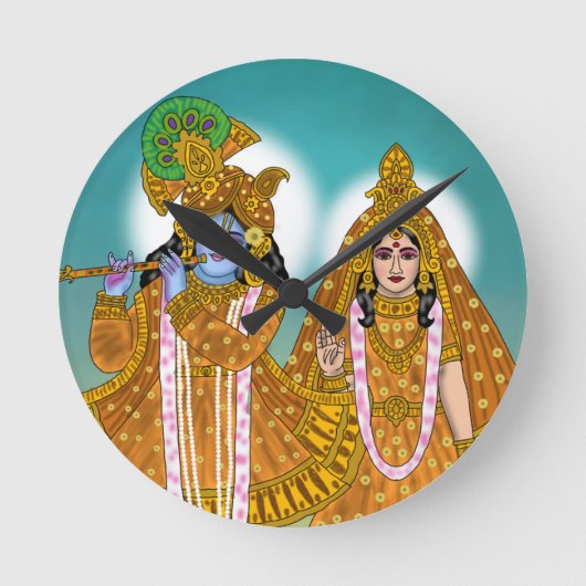 Radha Krishna Clock Ronde Klok (Voorkant)