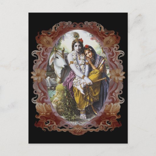 Radha Krishna Divine Couple Briefkaarten (Voorkant)