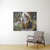 Radha Krishna Divine Couple Tapestry Wandkleed (In Situ (horizontaal))