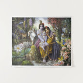 Radha Krishna Divine Couple Tapestry Wandkleed (Voorkant (horizontaal))