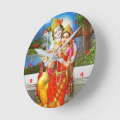 RADHA Krishna Flute Instrument Deity Heilige Heili Ronde Klok (Hoek)
