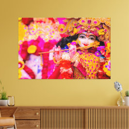 Radha Krishna Het Goddelijke Liefde & Schoonheid A Canvas Afdruk