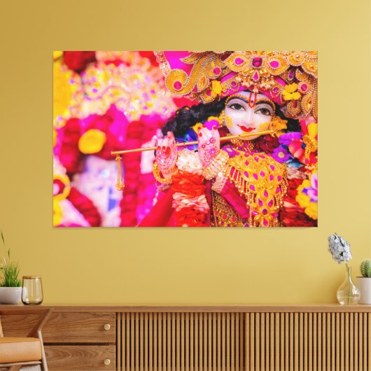 Radha Krishna Het Goddelijke Liefde & Schoonheid A Canvas Afdruk (Insitu (Woonkamer))