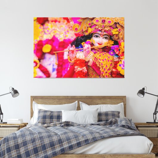Radha Krishna Het Goddelijke Liefde & Schoonheid A Canvas Afdruk (Insitu (Slaapkamer))