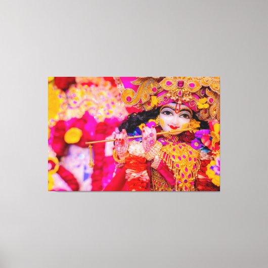 Radha Krishna Het Goddelijke Liefde & Schoonheid A Canvas Afdruk (Voorkant)