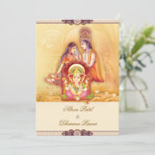 Radha Krishna hindoeistische trouwuitnodiging Kaart (Staand voorkant)
