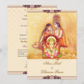 Radha Krishna hindoeistische trouwuitnodiging Kaart (Voorkant / Achterkant)