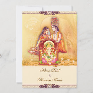 Radha Krishna Hindu Wedding Invitation Kaart