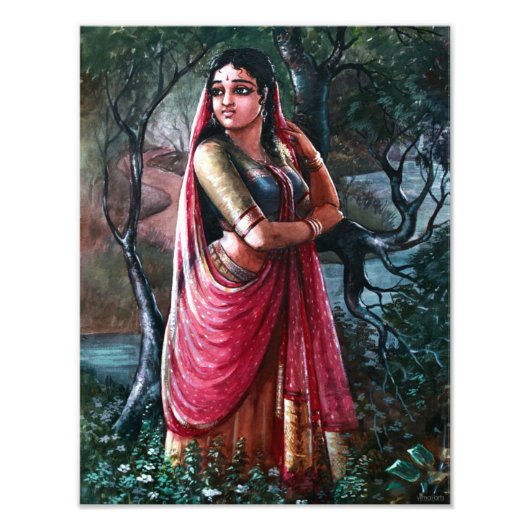 Radha Krishna Indian Painting Foto Afdruk (Voorkant)