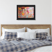 RADHA- KRISHNA INDIASE MADHUBANI STIJL KUNST PRINT (Insitu (Slaapkamer))