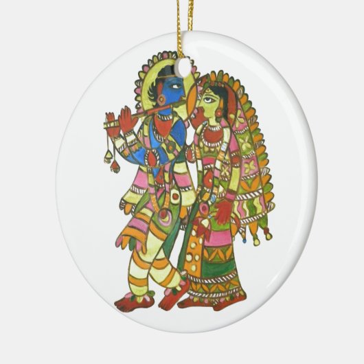 Radha Krishna Keramisch Ornament (Links)