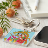Radha Krishna Keyring Sleutelhanger (Voorkant Rechts)