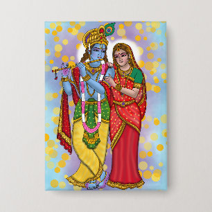 Radha Krishna-knop Button