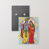 Radha Krishna-knop Button (Voorkant / Achterkant)